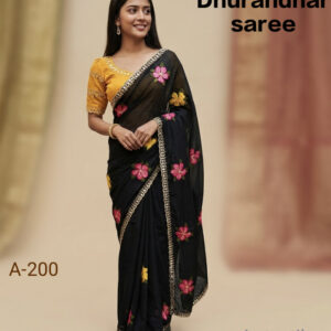 Black Rangoli Sarees A200