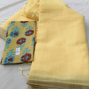 Linen Plain Cotton Saree - Cotton6